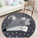 Tapis rond animaux renard