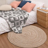 Tapis rond jute au ped du li