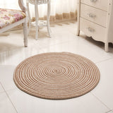 mise en situation de tapis rond dans salon