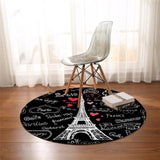 Tapis rond paris noir et blanc