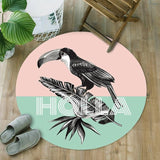 Tapis rond design toucan