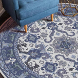 Tapis rond gris coloré