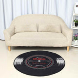 Tapis rond vinyle noir