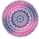 Tapis rond mandala rose