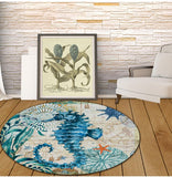 mise en situation de ce tapis rond hipocampe