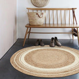 Tapis rond jute tissé