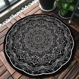 tapis mandala noir et blanc
