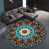 Tapis rond mandala couleur turquoise