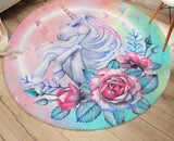 Démonstration de ce tapis rond licorne