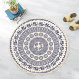 motif et dessin elephant disposé sur ce tapis rond mandala