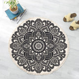 forme originale sur ce tapis rond mandala