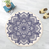 motif floconique de ce tapis rond mandala