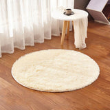 Tapis blanc rond de 160 cm de dimètre
