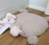 Tapis de bébé rond mouton maron
