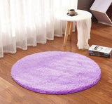 Tapis rond de couleur violet