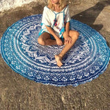 Tapis plage bleu