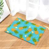 Tapis d'entrée turquoise avec ananas