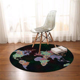 Tapis rond pour salon avec les pay coloré