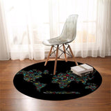 Tapis rond pour chambre ou autre avec detailles des pays