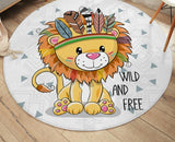 Tapis rond sauvage et libre