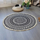 Tapis rond couleur noir