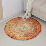 tapis chambre bois rond