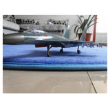 démontration de l'épaisseur de ce tapis rond