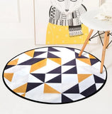 Tapis de salon rond en forme geometrique
