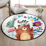 Tapis de salon rond animal mignon rond