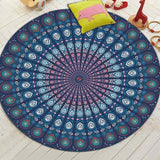 Tapis rond bleu