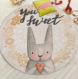 Tapis rond lapin