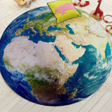 Tapis rond mappemonde