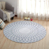 tapis gris rond mandala