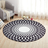tapis rond mandala noir