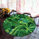 Tapis rond feuille d'arbre clair