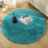 Tapis de salon rond turqouise