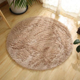 Tapis de salon rond de couleur beige