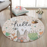Jolie tapis rond lapin mignon