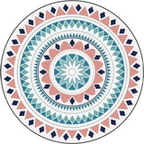 Jolie tapis mandala bleu clair et rose clair