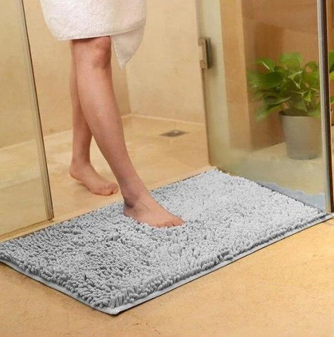 Tapis de salle de bain très absorbant gris 