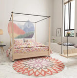 Tapis de salon rond  rouge