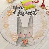 Tapis rond avec lapin