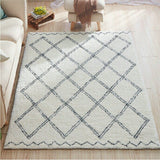 Photos du tapis beige salon variante style fait main ce tapis est tissé en coton