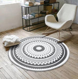 Tapis rond motif ethnique la variante foncé