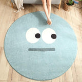 Bleu tapis rond smiley