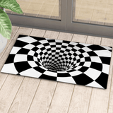 Tapis cercle illusion d'optique dans couloir