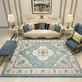 tapis de salon maroc bleu et blanc