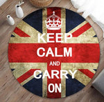 Tapis rond angleterre keep calm and carry on