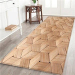 superbe tapis de cuisine imitation bois forme géométrique 