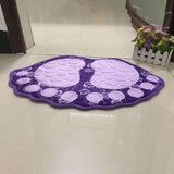 Tapis de bain en forme de pied couleur violette